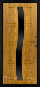Дверь со стеклом и ковкой МДФ Шпон №1