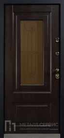Дверь со стеклом и ковкой МДФ ПВХ №4